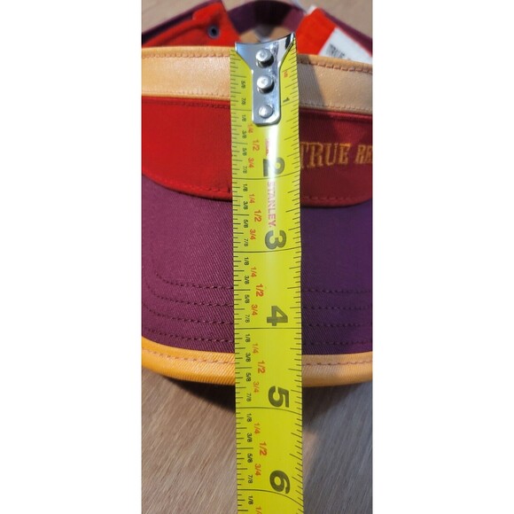 True Religion Sun Visor Hat Cap Adjustable Strap Color Red Multicolor - Picture 10 of 10
